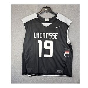 NWT Nike Lacrosse Jersey Mens Size L Black White #19 Engineered Athletic Shirt